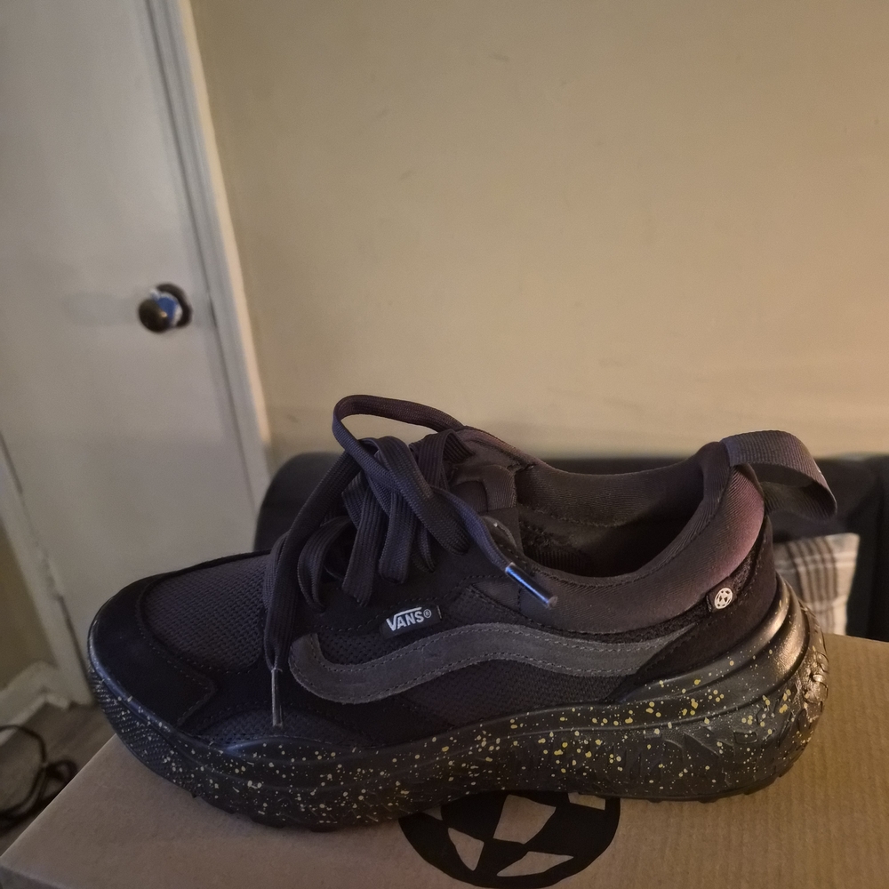 Vans Black Sneakers with Yellow Speckled Sole
